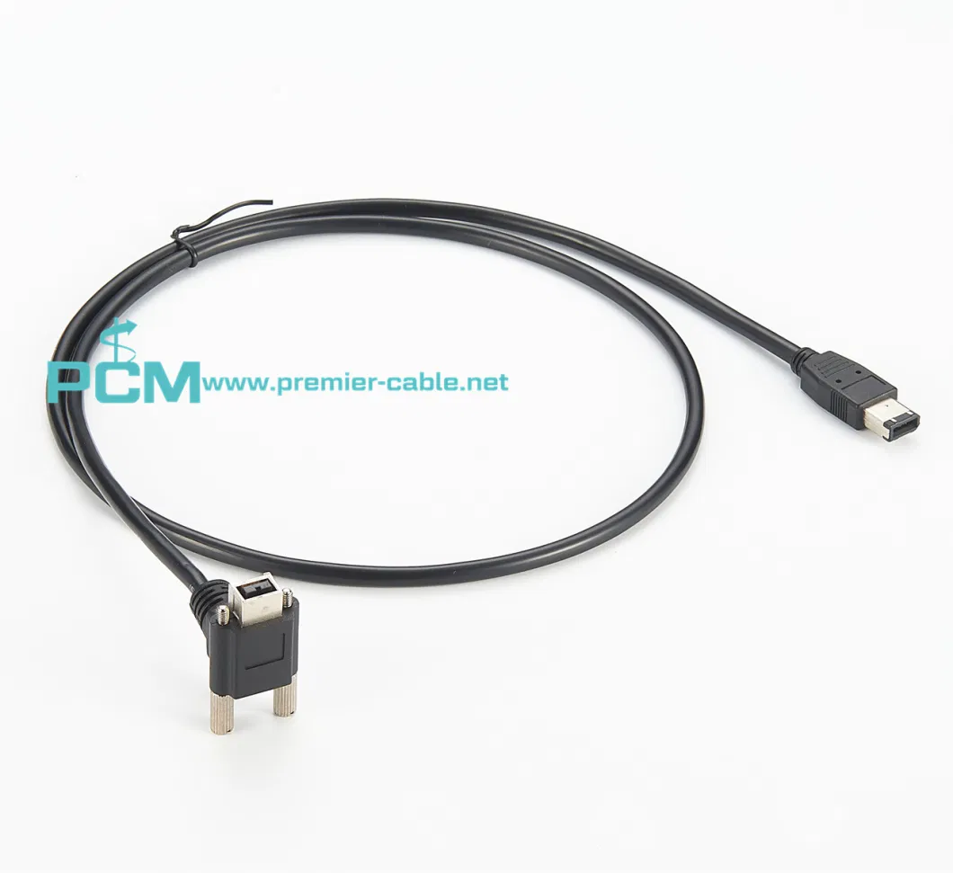 Cable Firewire 9 Pin Male 90° Right Angle with Screw